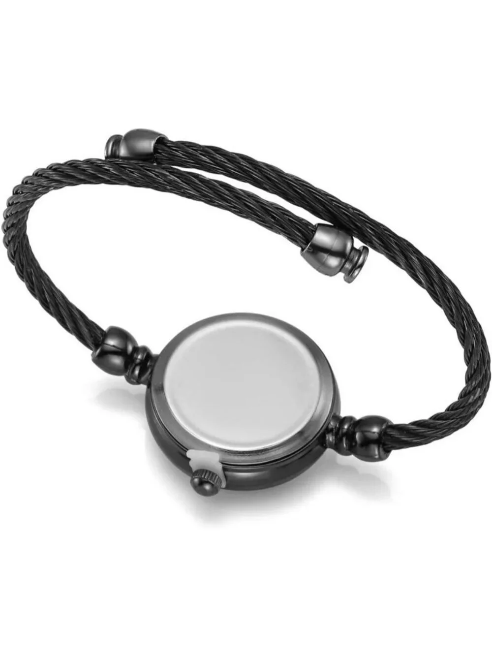 Women's Black Analog Quartz Stainless Steel Arabic Numerals Wrist Bracelet Watch